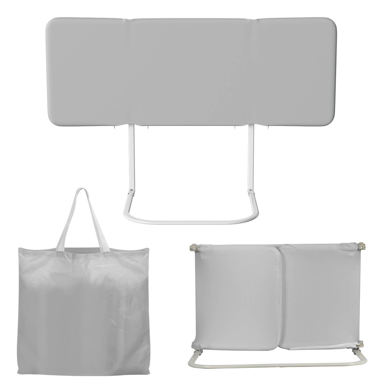 2x Bettschutzgitter Bettgitter Kinderbettgitter 120cm Grau Faltbar mit 2 Befestigungsbändern und Aufbewahrungsbeutel Höhenverstellbar Rausfallschutz