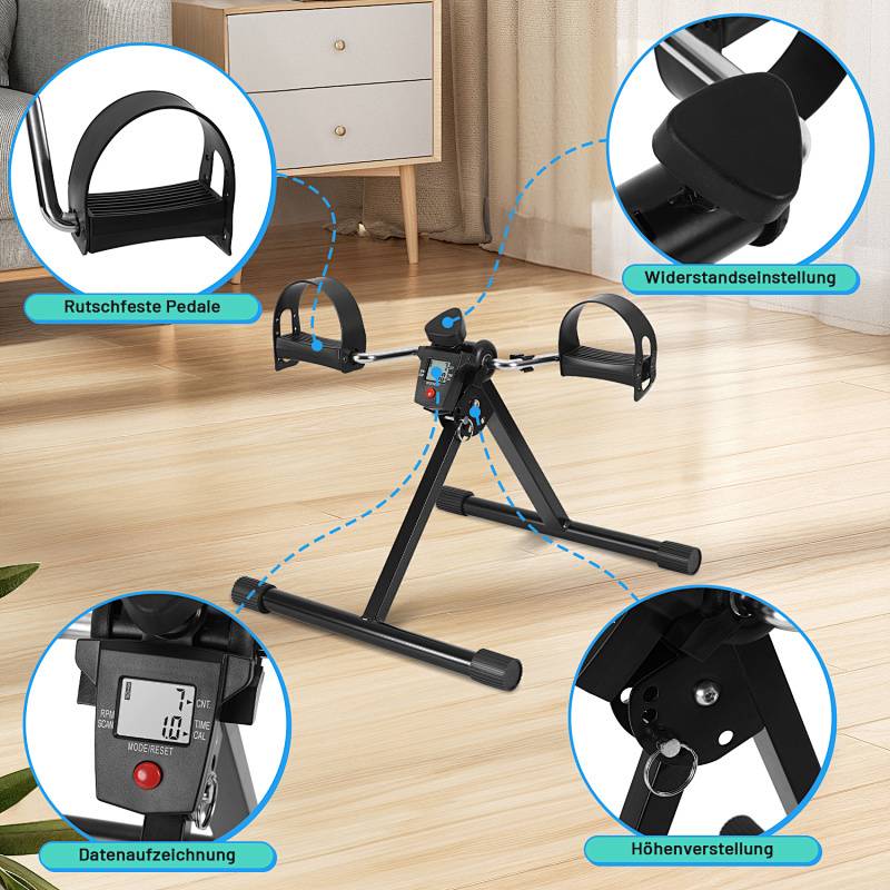 Mini-Heimtrainer Heimtrainer für das Training von Armen und Beinen Statisches Mini-Fahrrad mit einstellbarem Widerstand Mini-Fahrrad