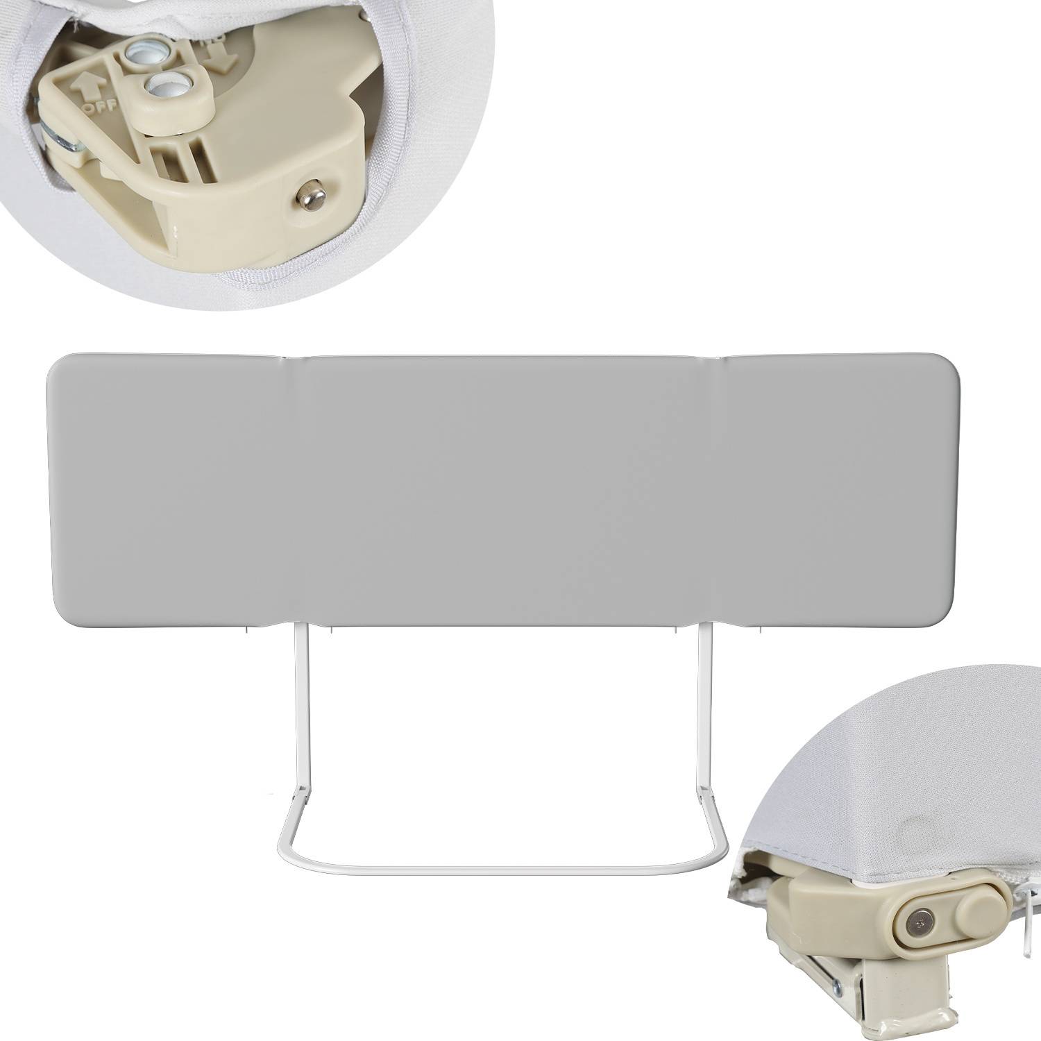 2x Bettschutzgitter Bettgitter Kinderbettgitter 150cm Grau Faltbar mit 2 Befestigungsbändern und Aufbewahrungsbeutel Höhenverstellbar Rausfallschutz