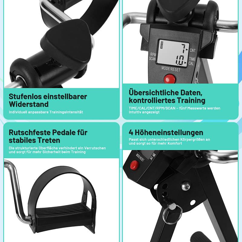 Mini-Heimtrainer Heimtrainer für das Training von Armen und Beinen Statisches Mini-Fahrrad mit einstellbarem Widerstand Mini-Fahrrad