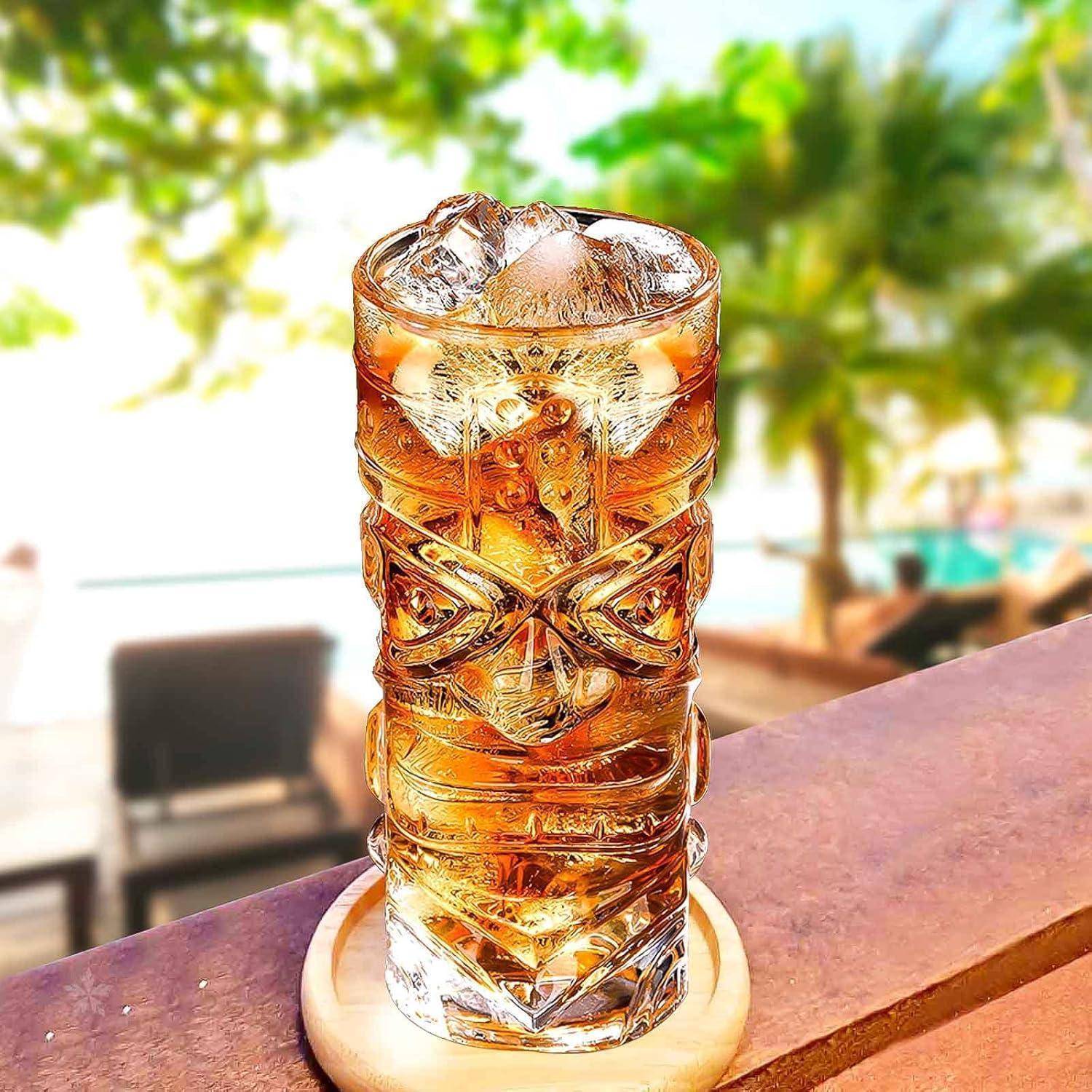 Tiki Longdrinkgläser 6er Set 400ml Lustige Cocktailgläser für Bars
