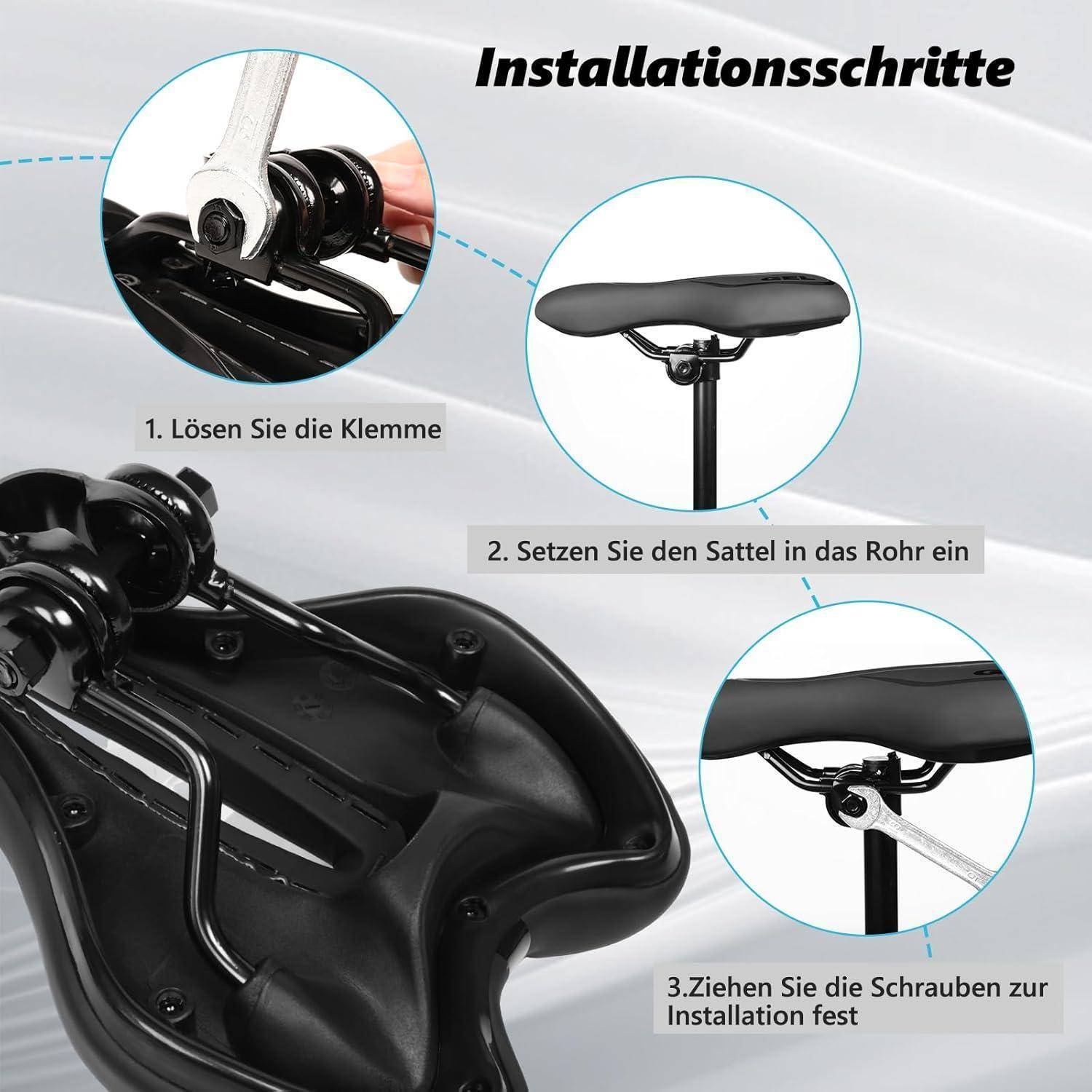Fahrradsattel Herren Gel MTB Sattel Damen Bequem Hohl Wasserdicht