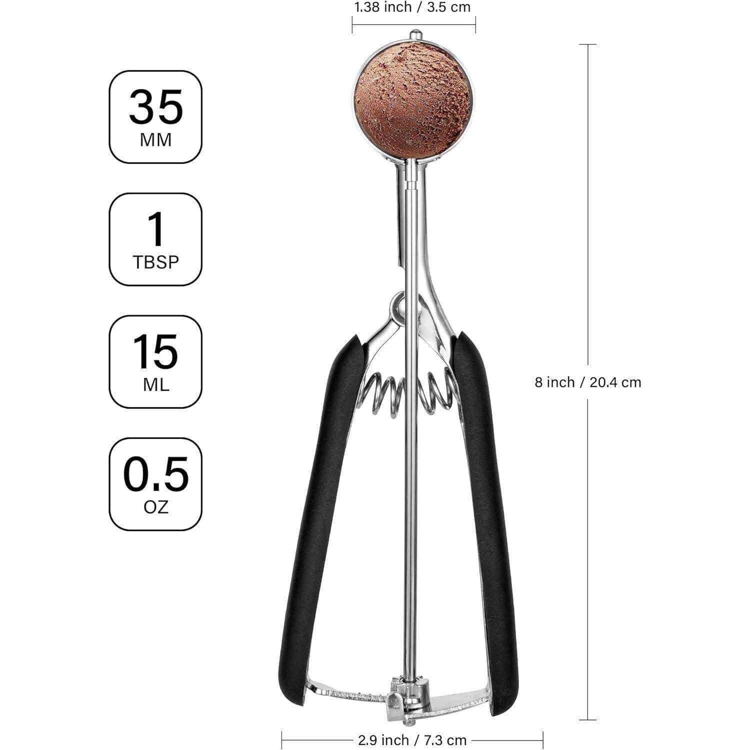Eisportionierer Edelstahl mit Auslöser 15ml, Komfortabler Griff