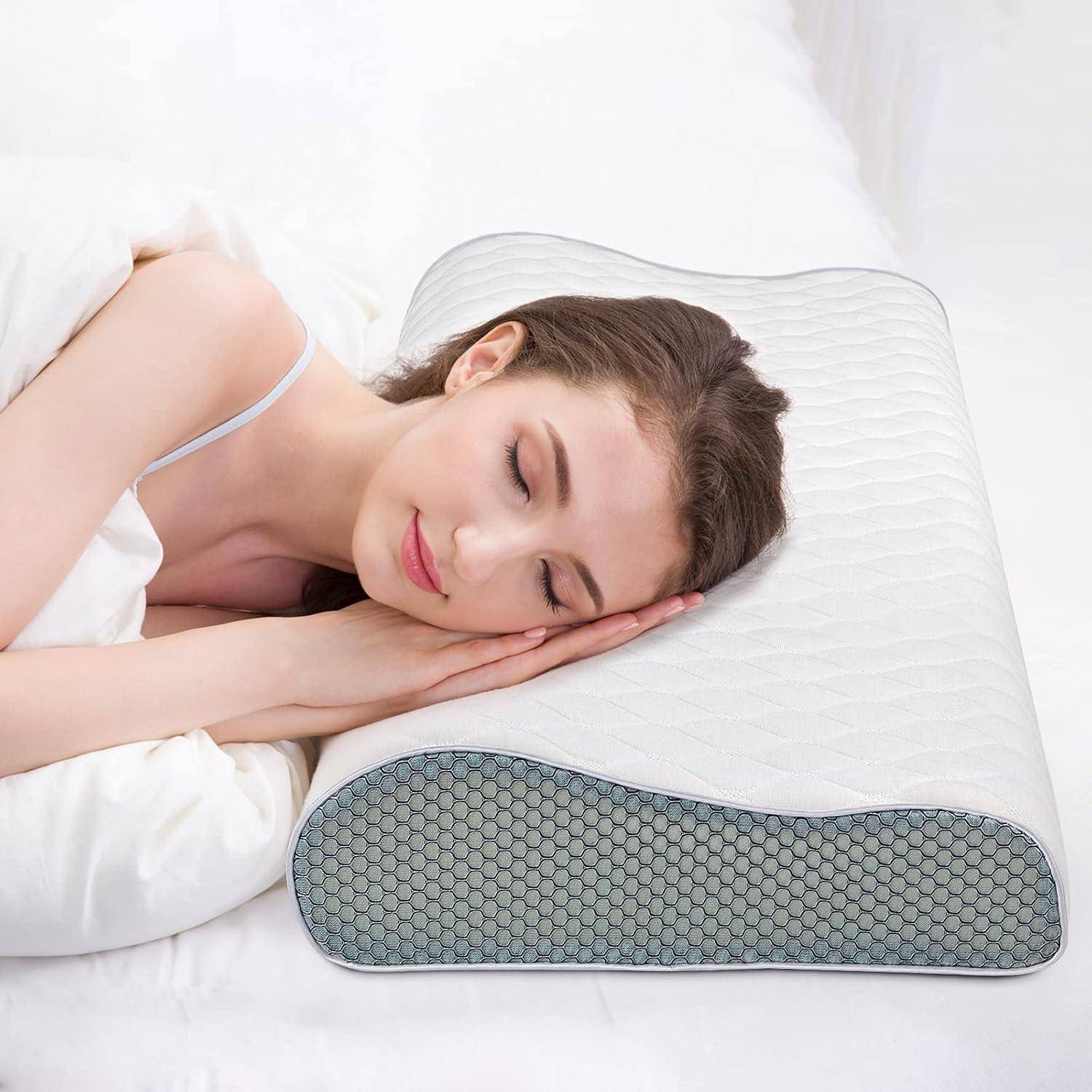 Ergonomisches Memory Foam Nackenstützkissen Höhenverstellbar Waschbar