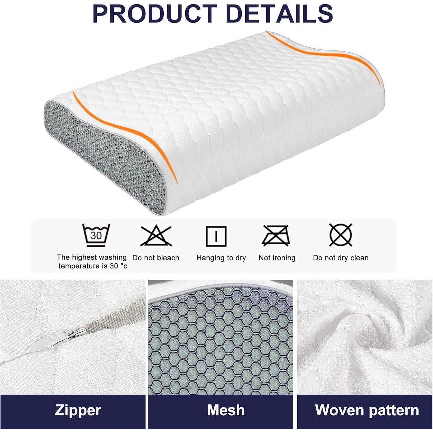 Ergonomisches Memory Foam Nackenstützkissen Höhenverstellbar Waschbar