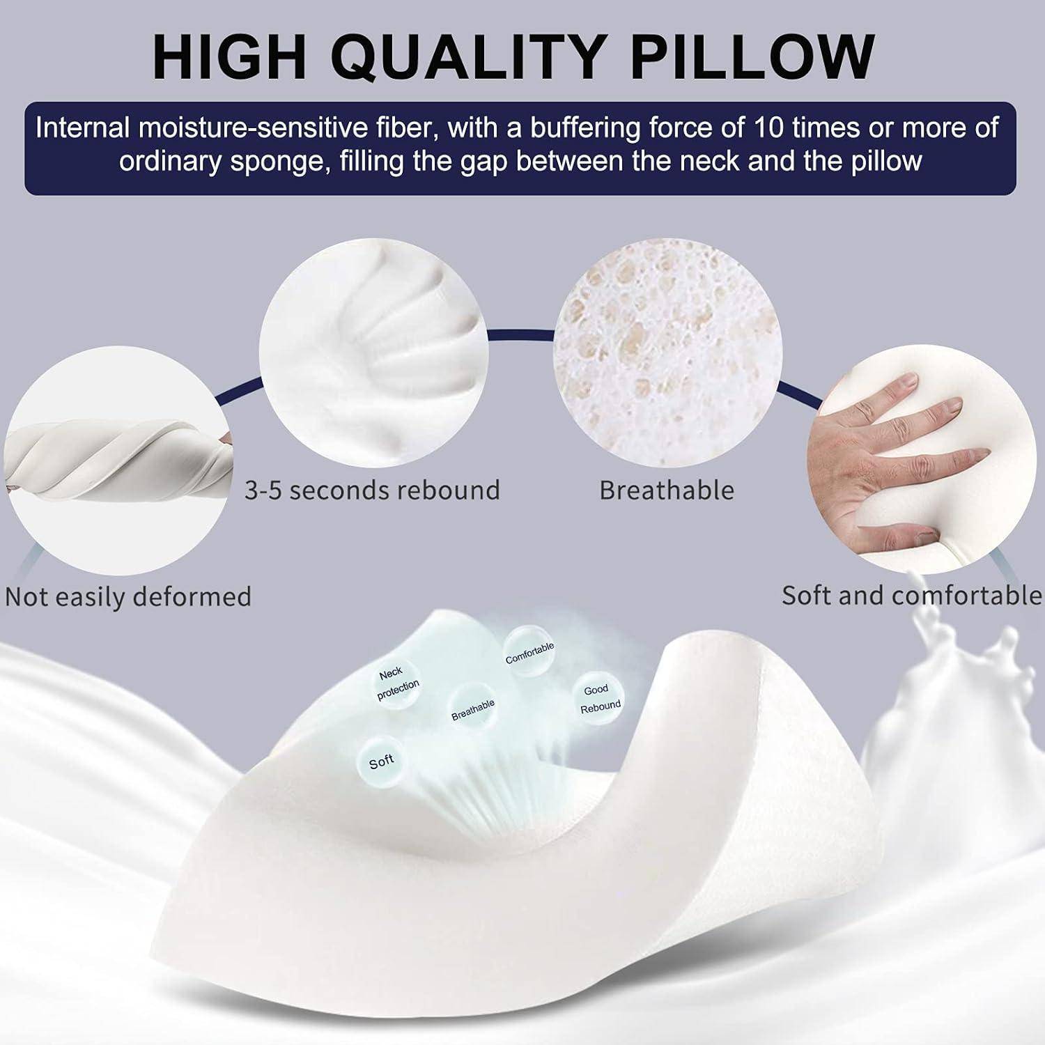 Ergonomisches Memory Foam Nackenstützkissen Höhenverstellbar Waschbar