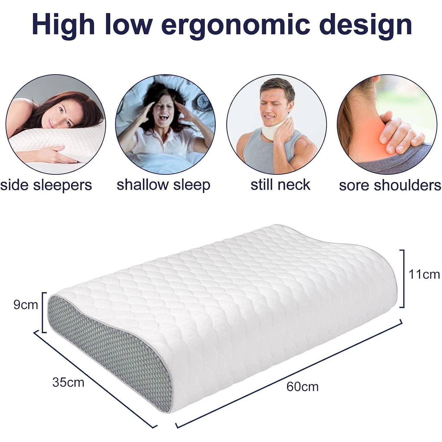 Ergonomisches Memory Foam Nackenstützkissen Höhenverstellbar Waschbar