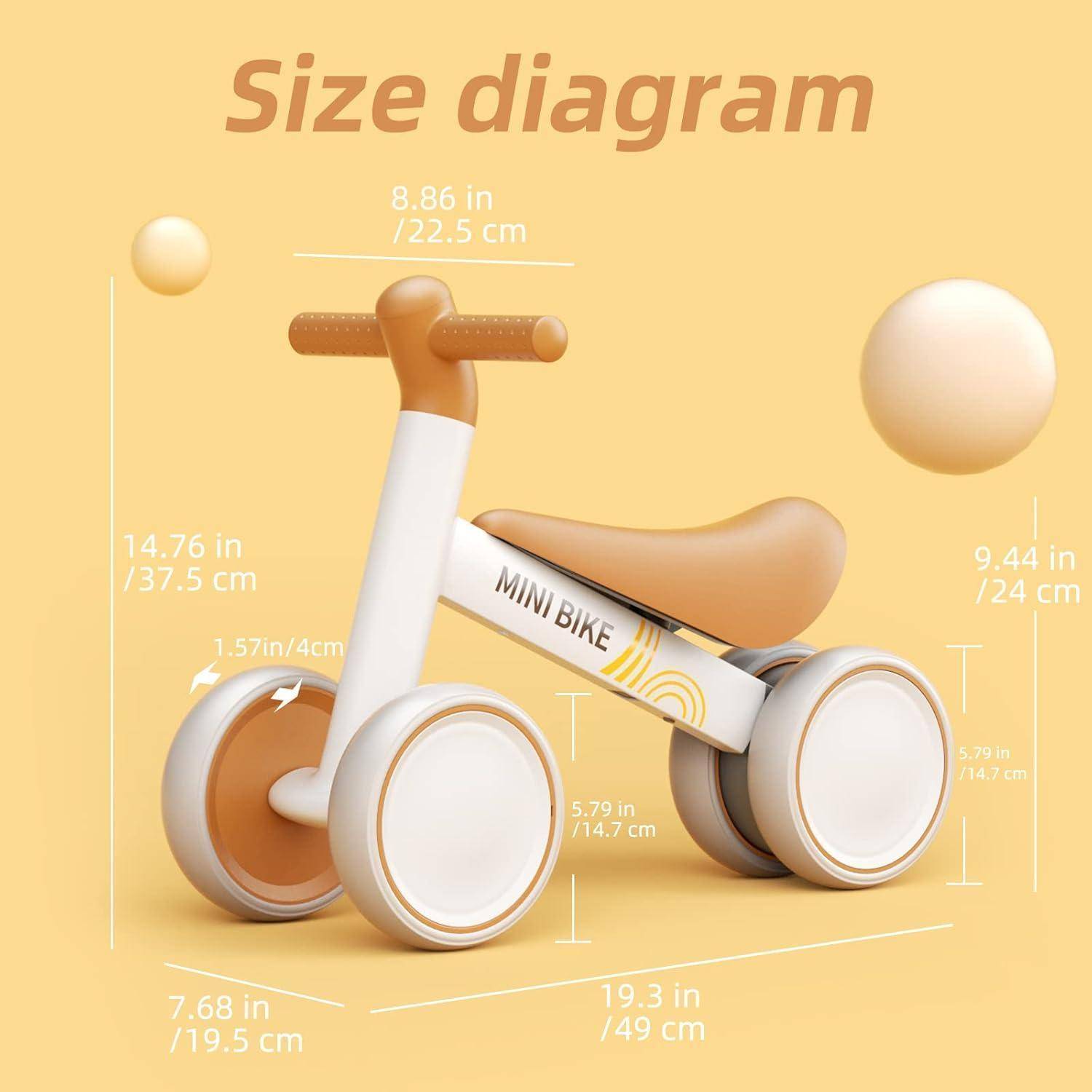 Kinder Laufrad ab 1 Jahr Balance Lauflernrad ohne Pedal 4 Räder