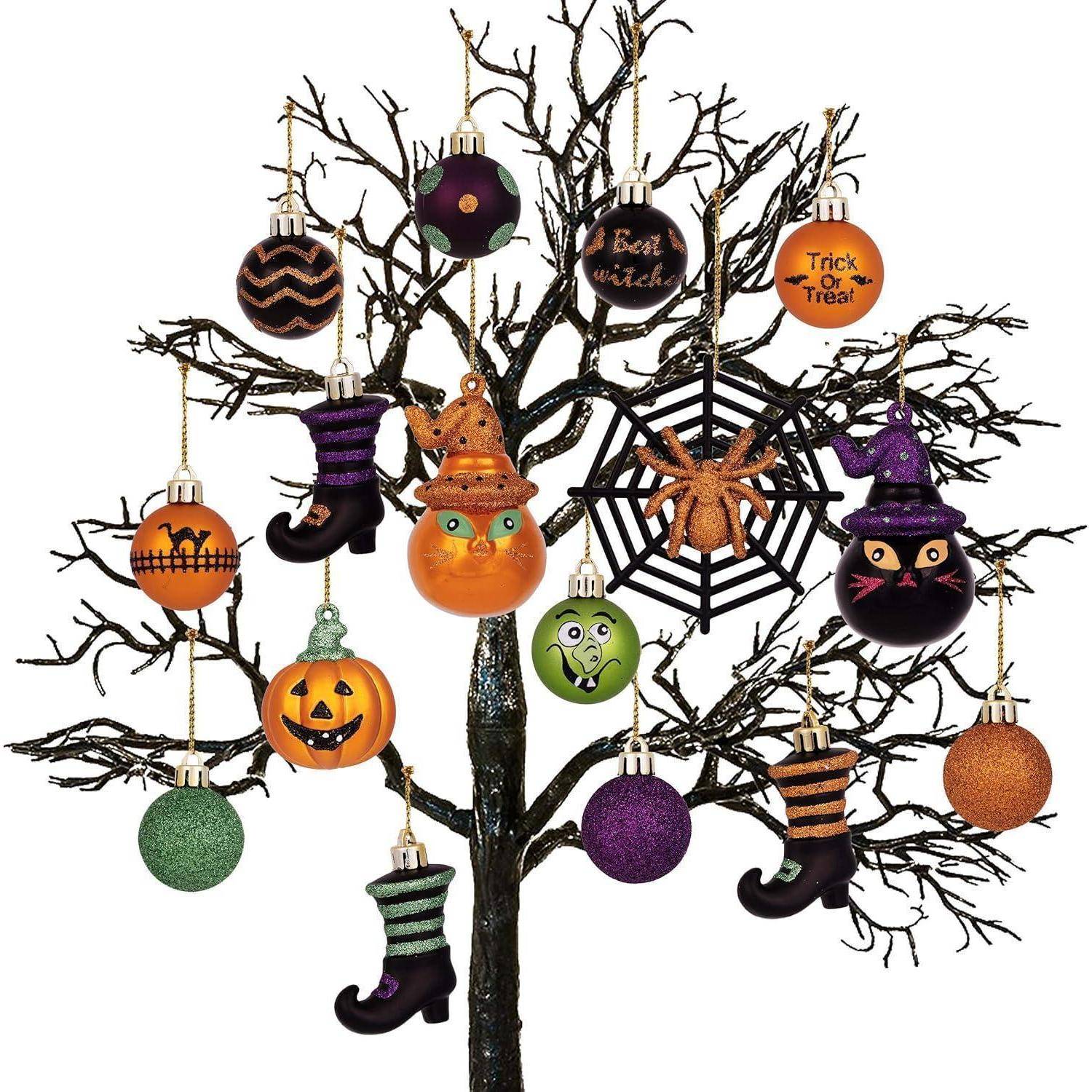 24 Stücke Halloween Kugeln Ornamente Freche Dekorative Bruchsicher