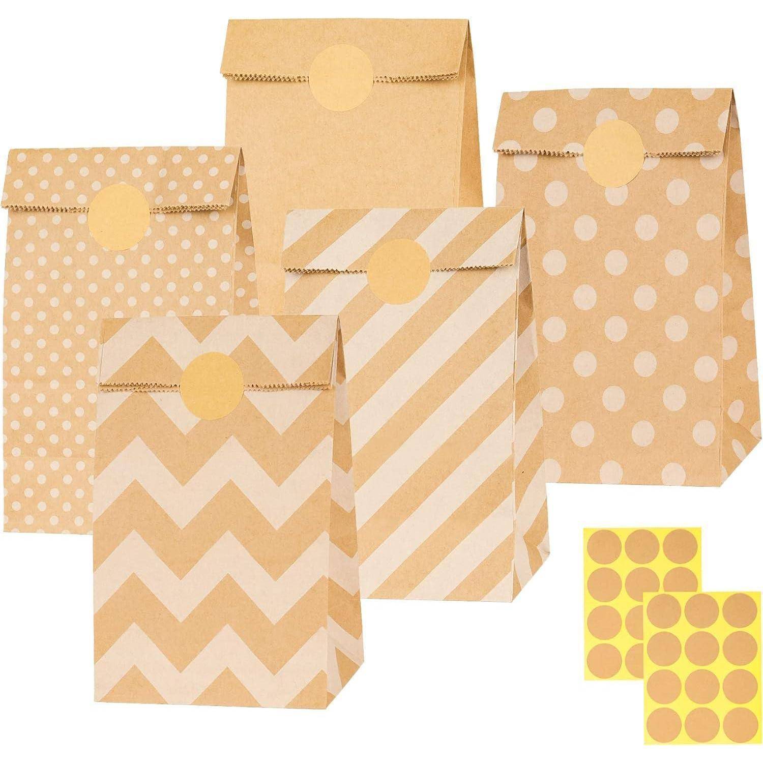 Papiertüten Braun 20 Stück mit Aufkleber Geschenktüten