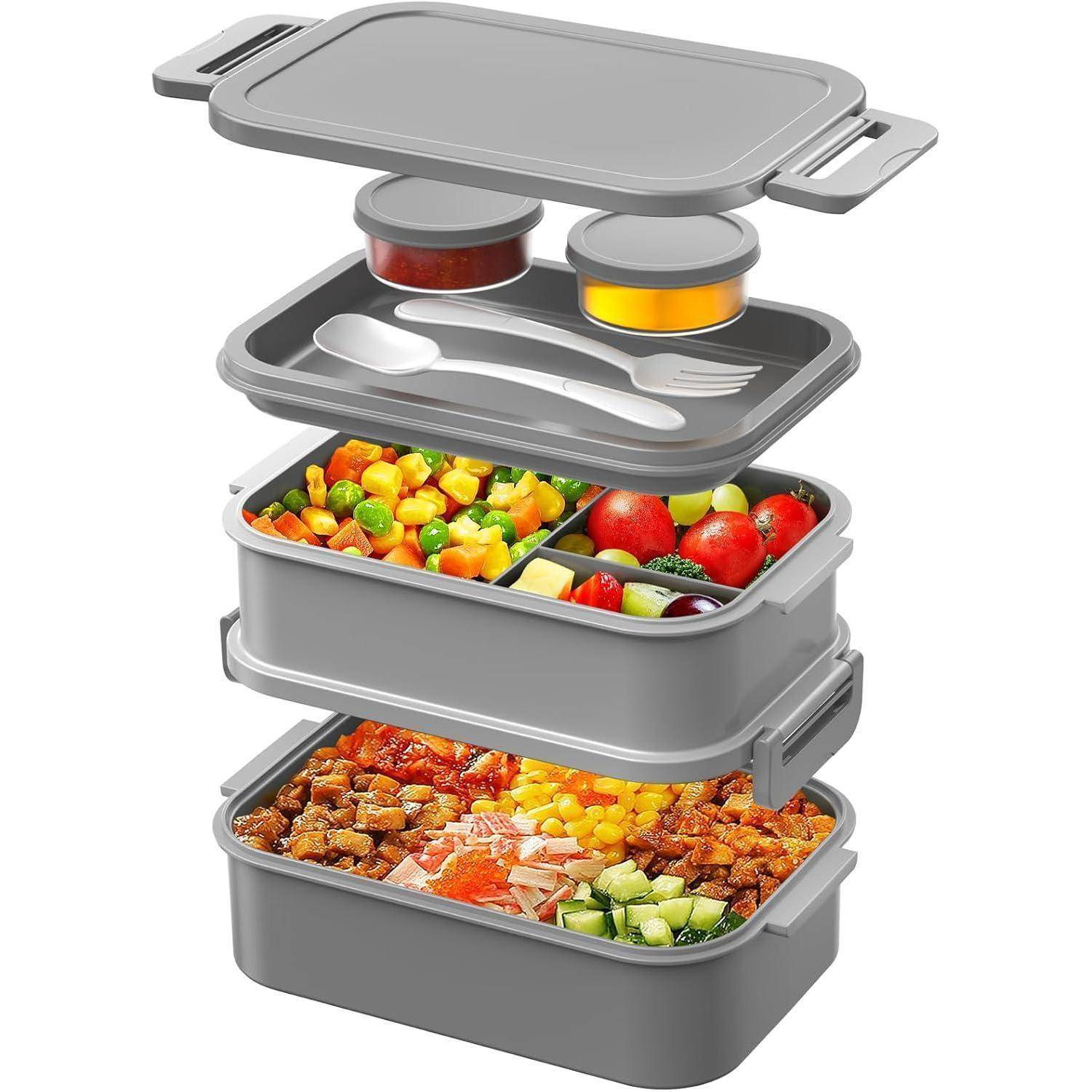 Lunchbox Erwachsene 2130ml Groß Volumen Bento Box Auslaufsicher für