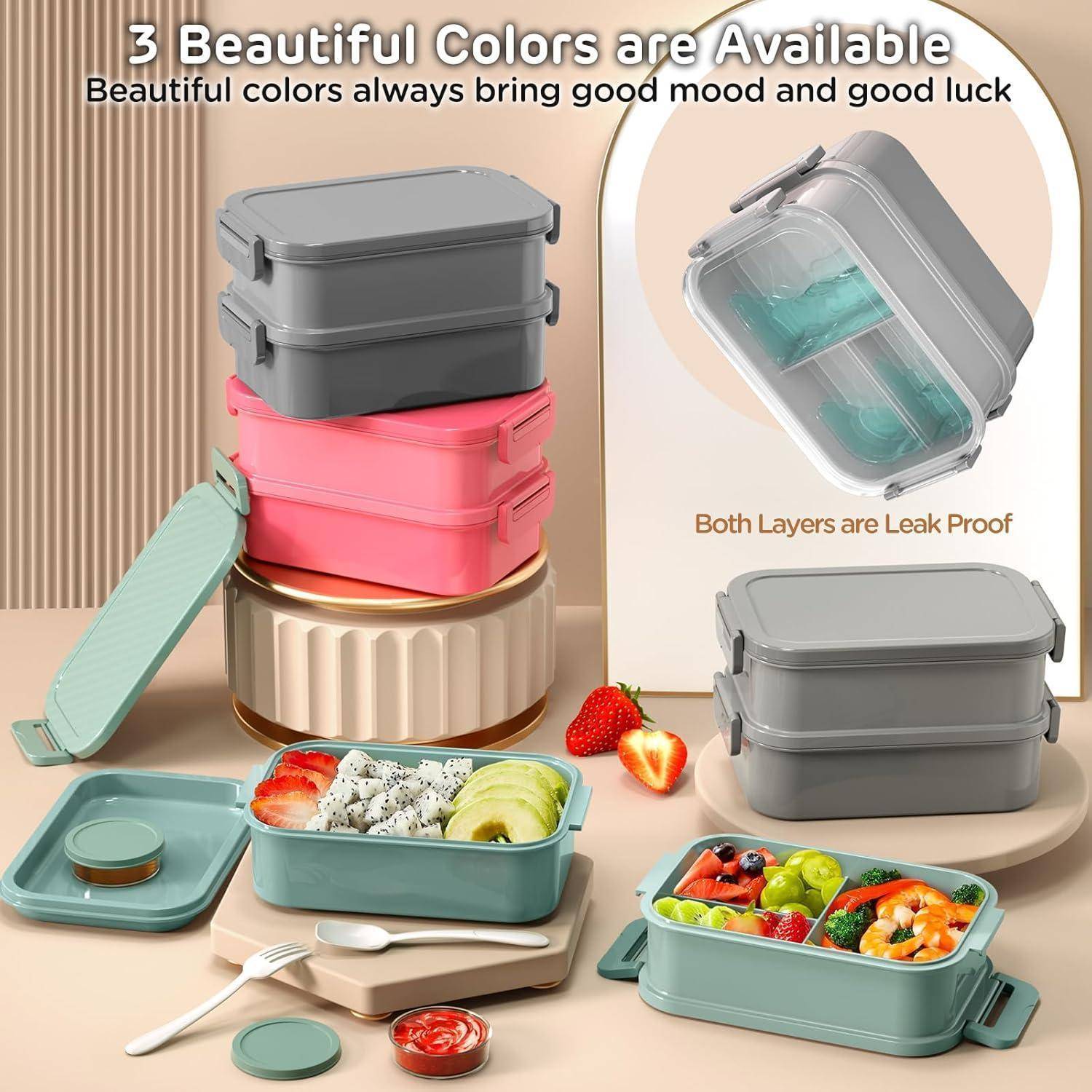 Lunchbox Erwachsene 2130ml Groß Volumen Bento Box Auslaufsicher für