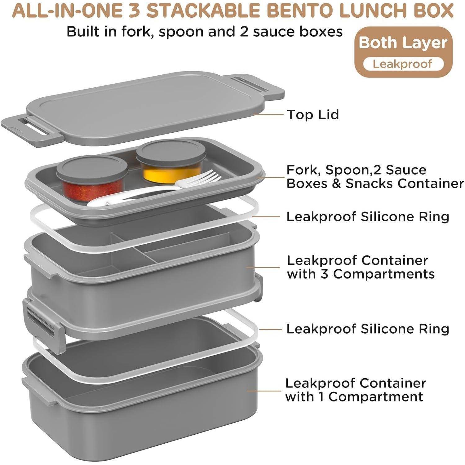 Lunchbox Erwachsene 2130ml Groß Volumen Bento Box Auslaufsicher für