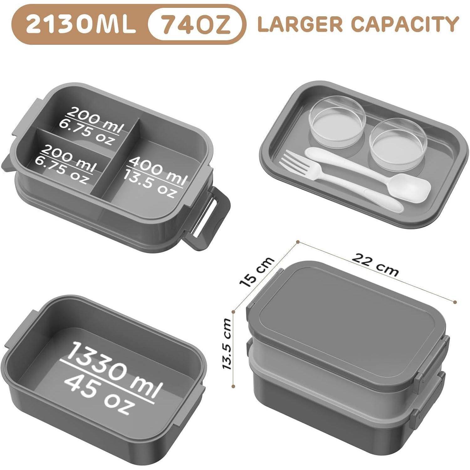 Lunchbox Erwachsene 2130ml Groß Volumen Bento Box Auslaufsicher für