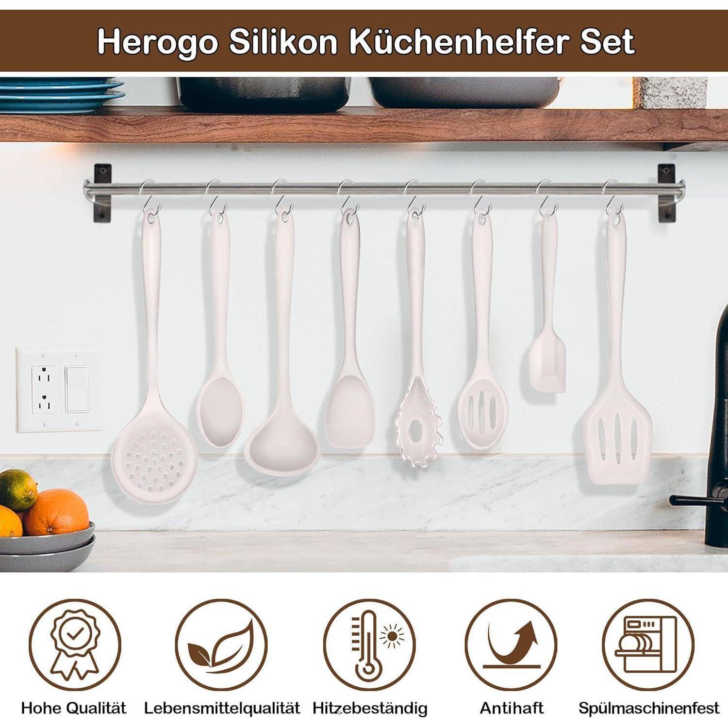 Küchenhelfer Set Silikon 8-teilig Hitzebeständig Spülmaschinenfest