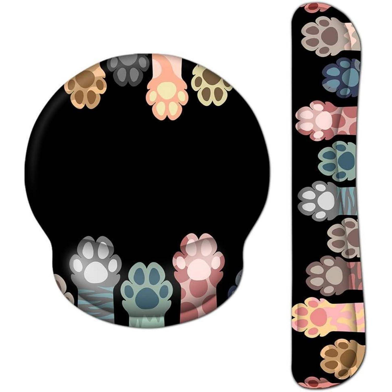 Ergonomisches Mousepad mit Gelkissen und Handauflage Katze