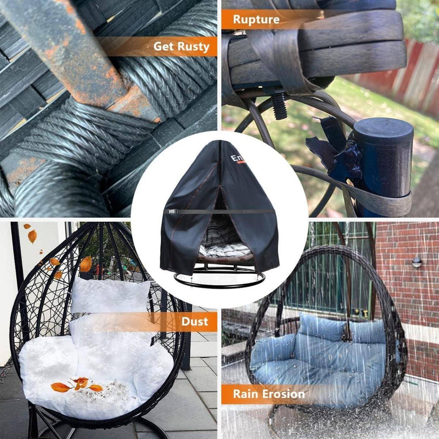 Outdoor Pod Doppel-Eierstuhlbezug wasserdicht 2-Sitzer