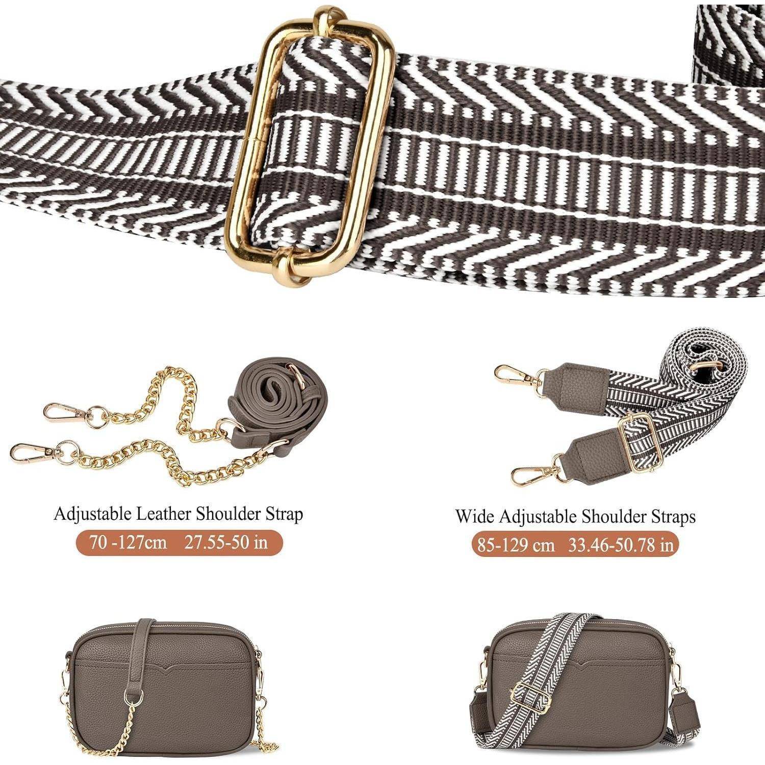 Damen-Umhängetasche PU Leder Crossbody Bag Kartenfächer Grau