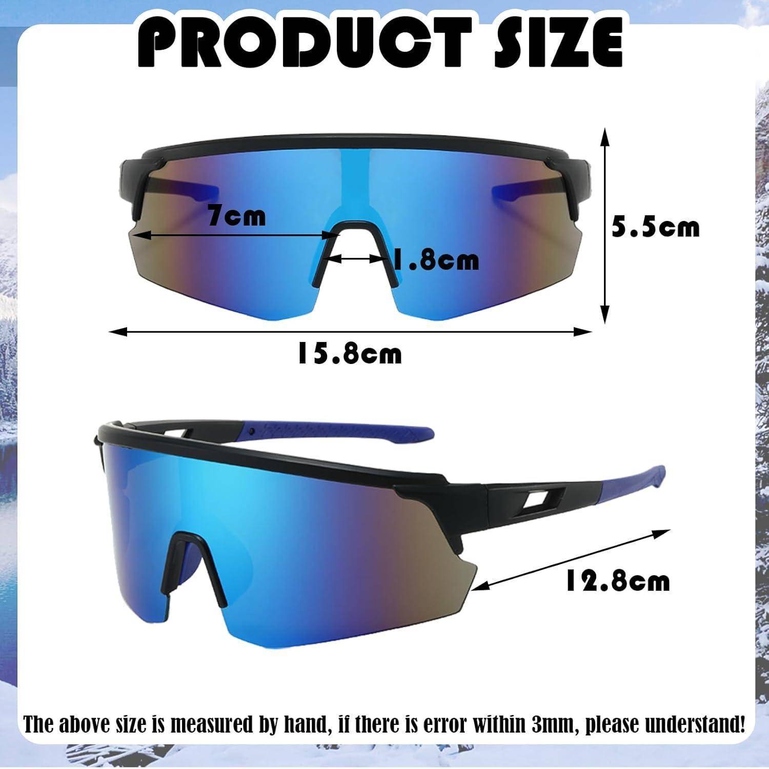 Sport Sonnenbrille Polarisiert Fahrradbrille Winddicht UV400 Blau