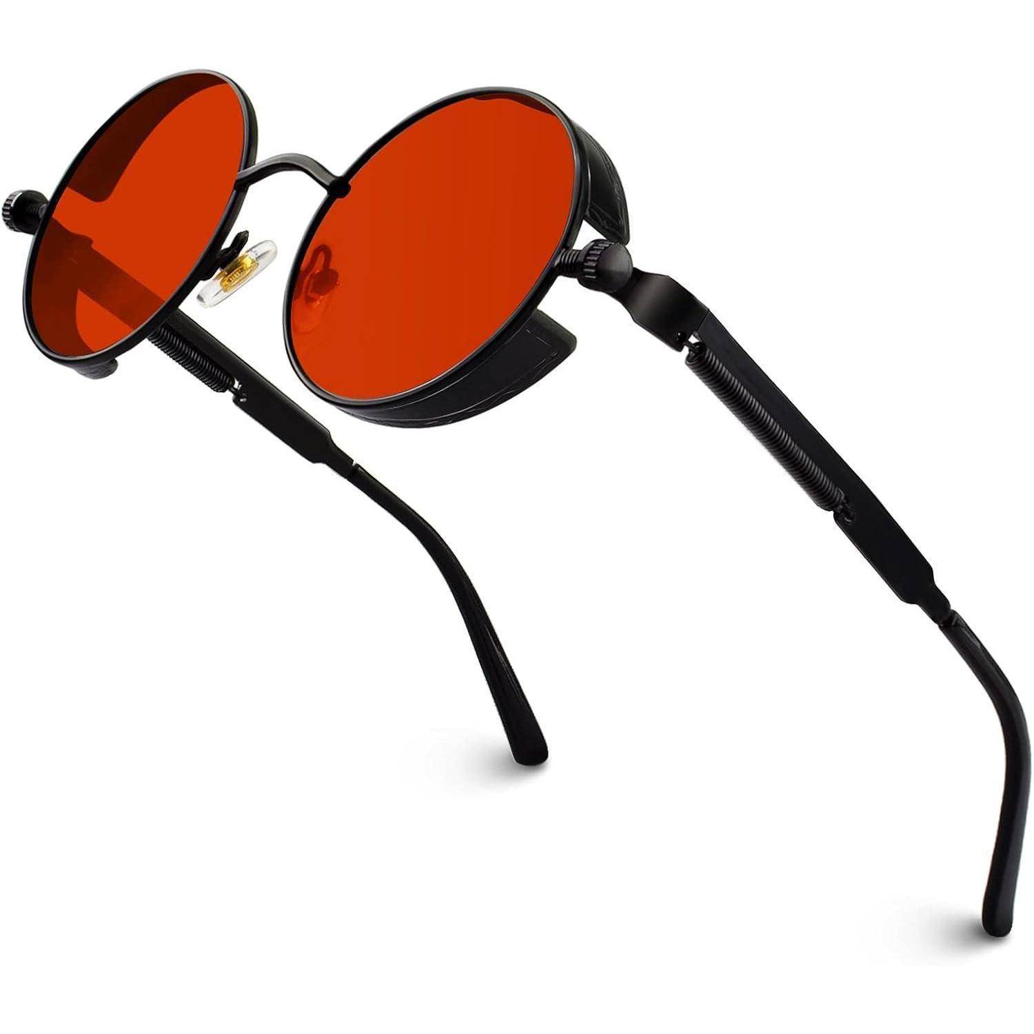 Polarisierte Steampunk Sonnenbrille UV400 Rund Retro