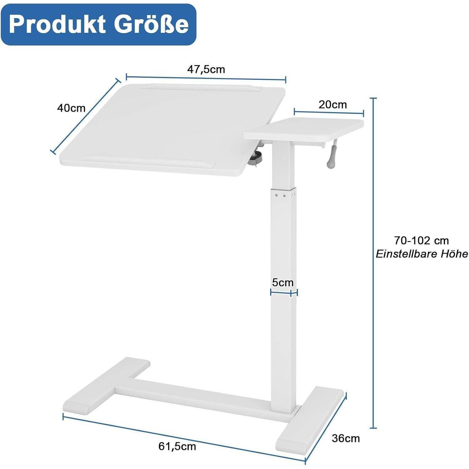 Laptoptisch höhenverstellbar drehbar mit Rollen Stehpult ergonomisch
