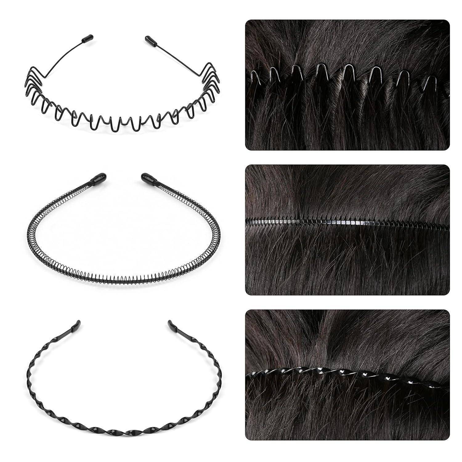 Metall Haarreifen 6 Stück Spring Wave Schwarz Stirnband Zubehör