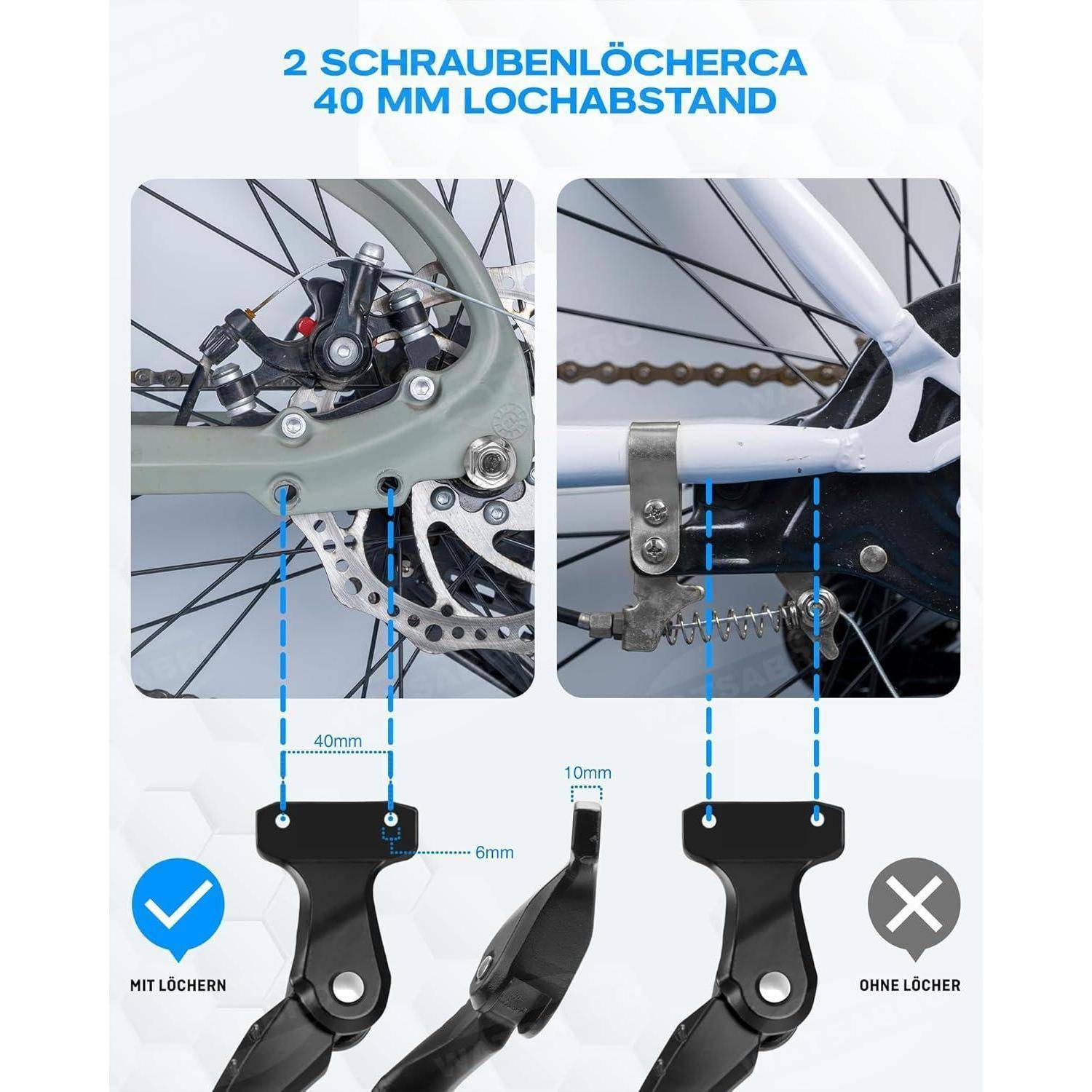 2 Schraubenöffnungen mit ca. 40 mm Lochabstand