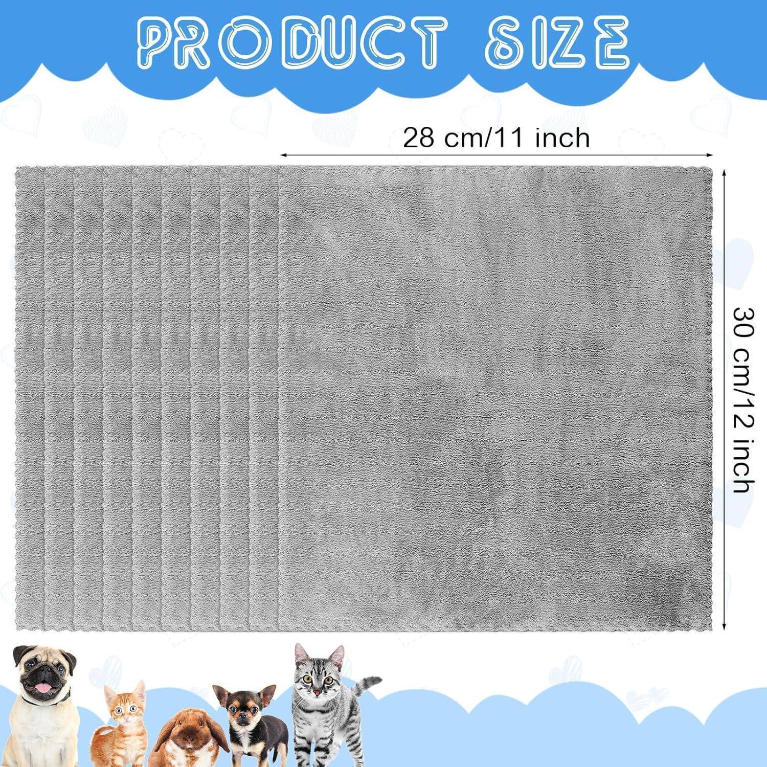 Haustierdecke 10 Stück waschbar wasserdicht 11 x 12 Zoll Grau