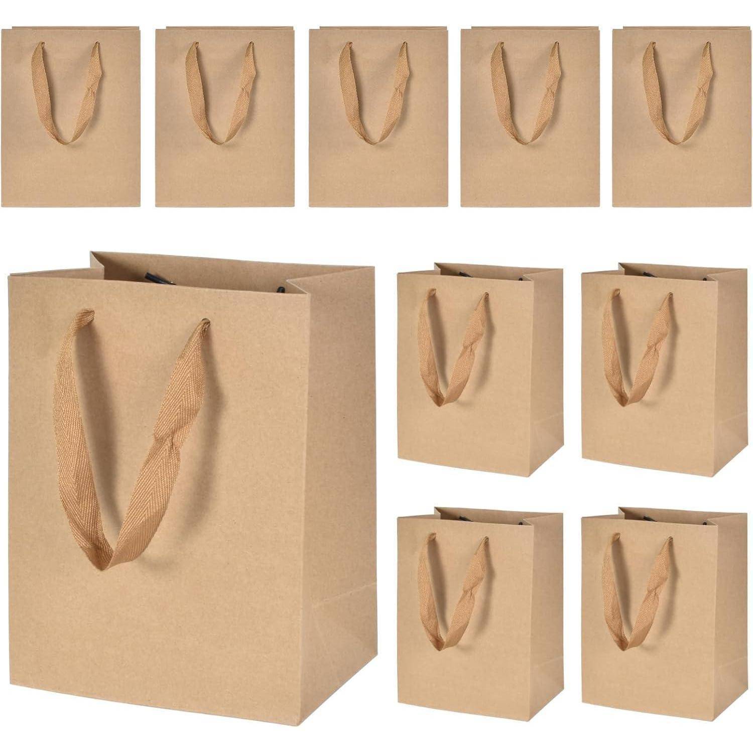 Geschenktüte Kraftpapier Henkel 10Stück Geburtstag Braun