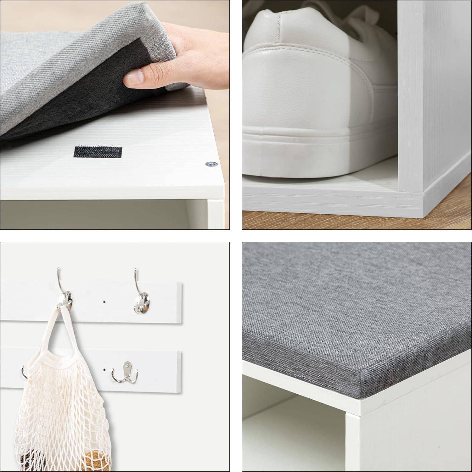 Garderobe Schuhregal Set Weiß + Grau 100 x 30 x 48 cm (L x W x H)