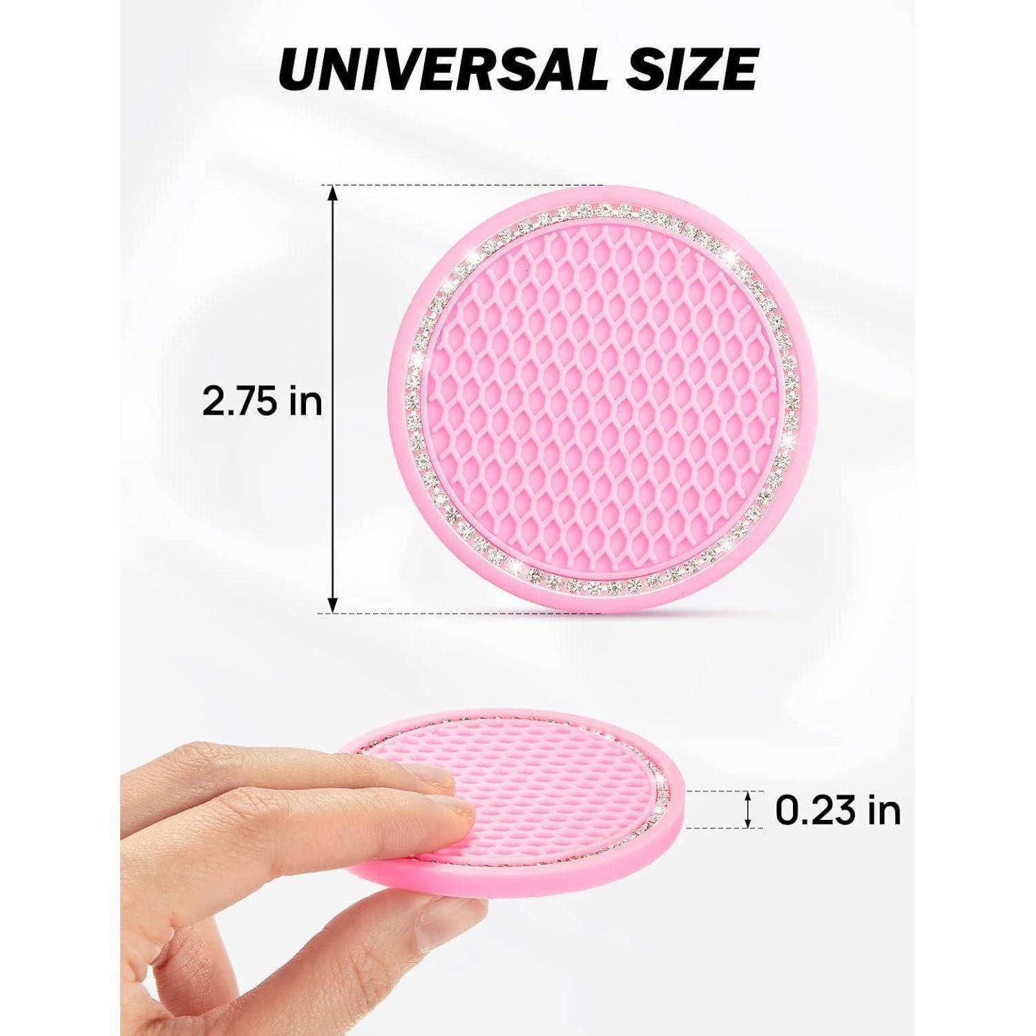Getränkehalter Auto Anti Rutsch Kaffeebecher 2 Stk Glitz Rosa