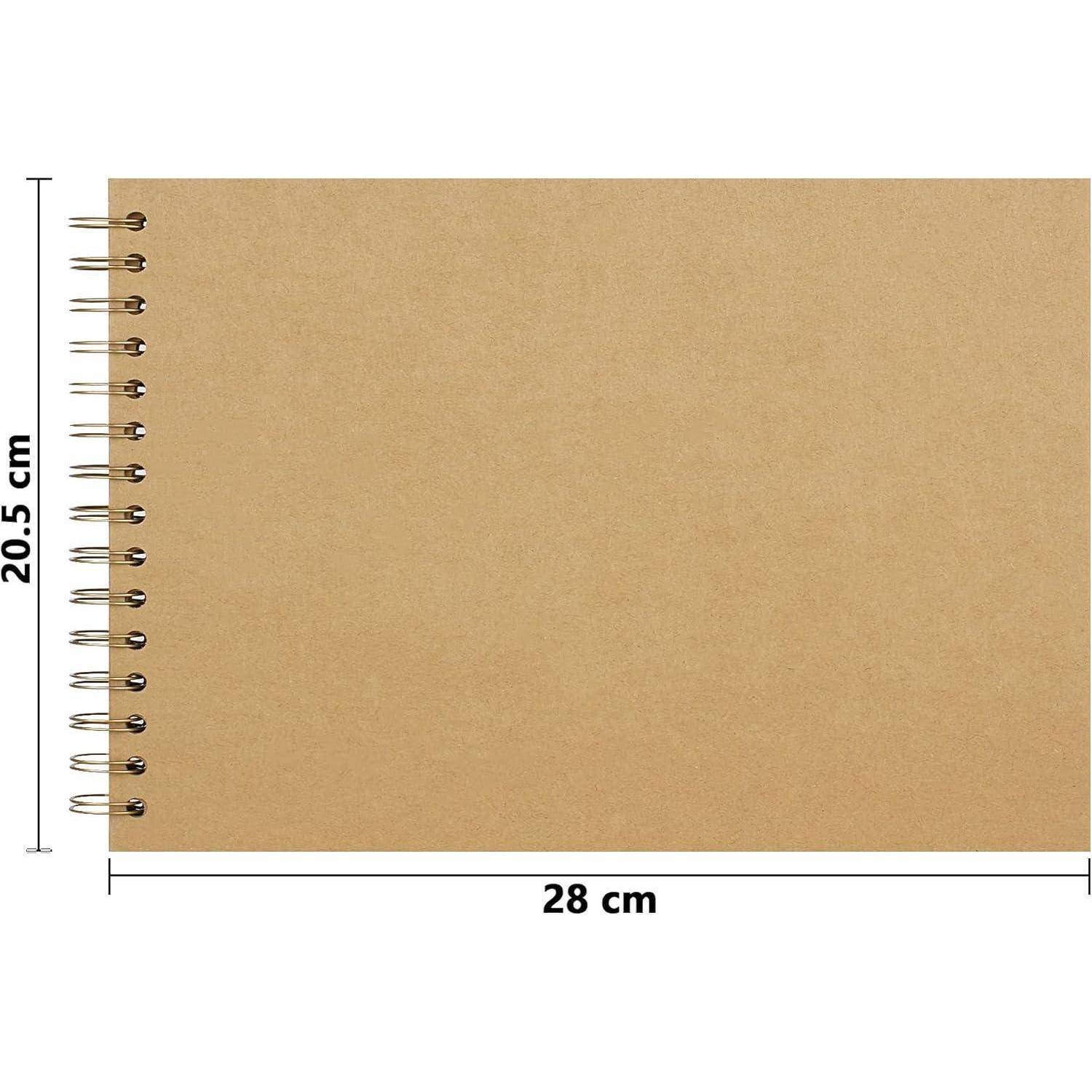 Fotoalbum Spiralalbum Hardcover DIY 100 28x20,5 CM 50 Blatt Khaki