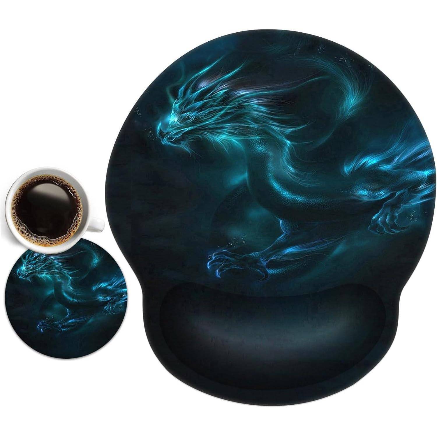 Mauspad Handauflage Gelkissen Untersetzer Computer Blauer Drache