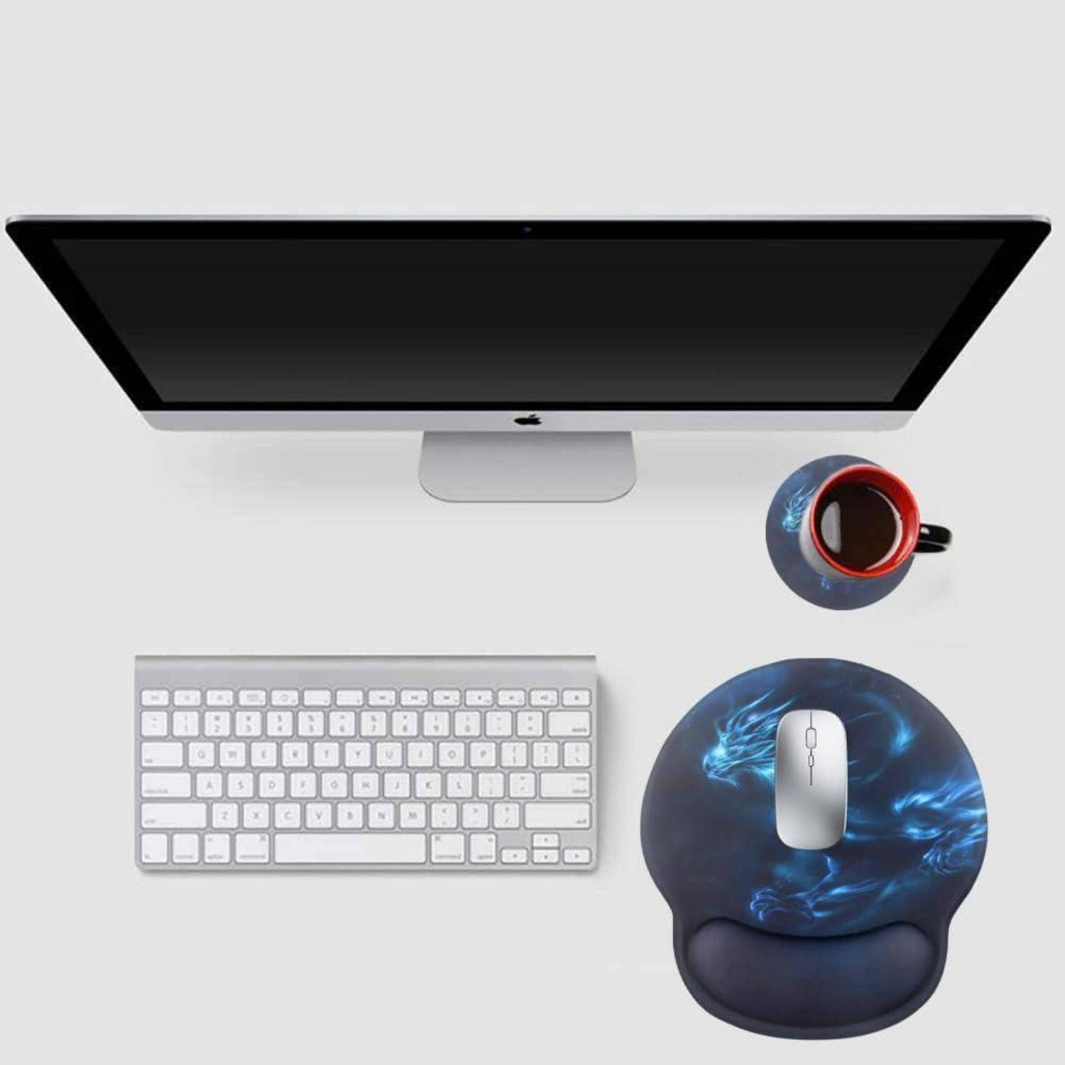 Mauspad Handauflage Gelkissen Untersetzer Computer Blauer Drache