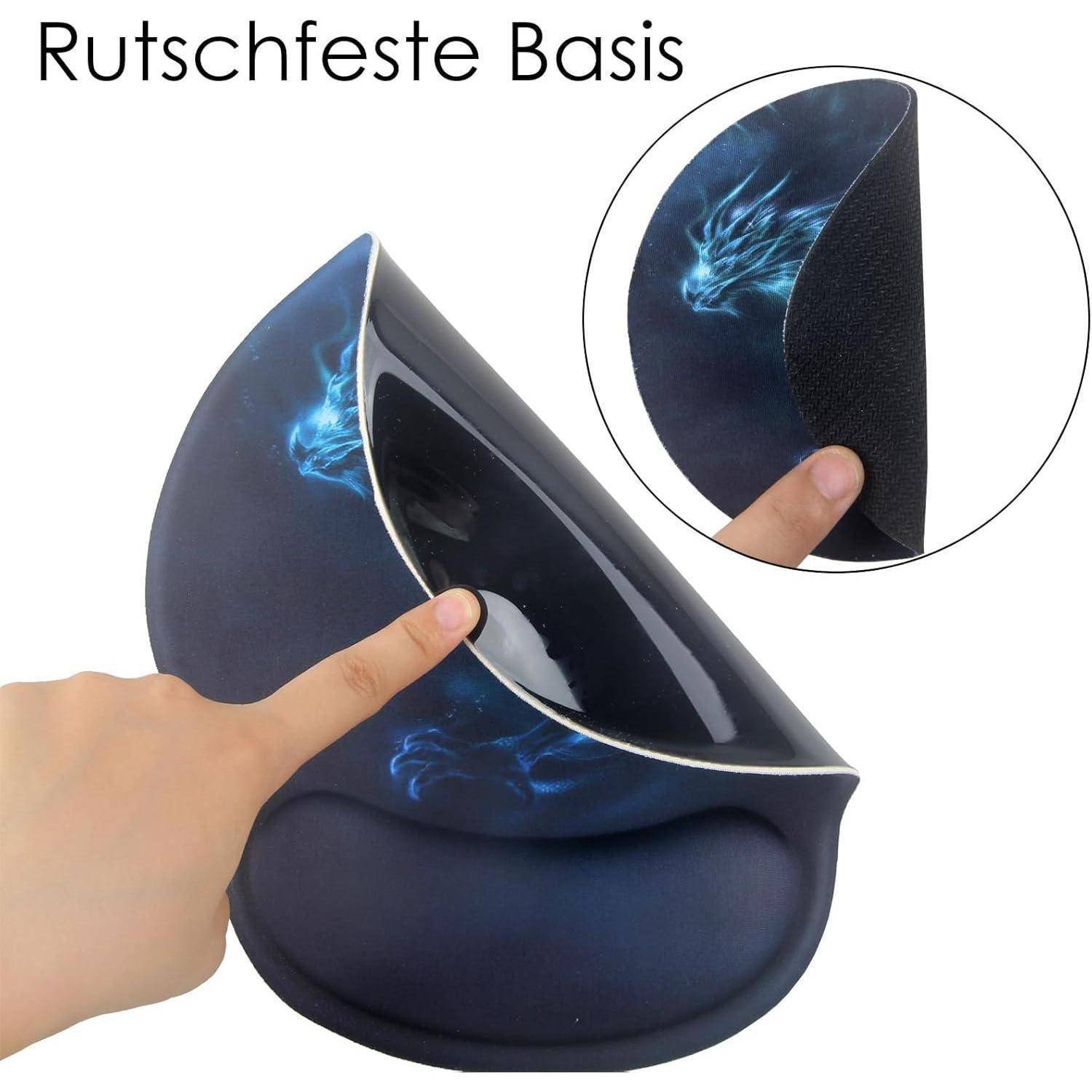 Mauspad Handauflage Gelkissen Untersetzer Computer Blauer Drache