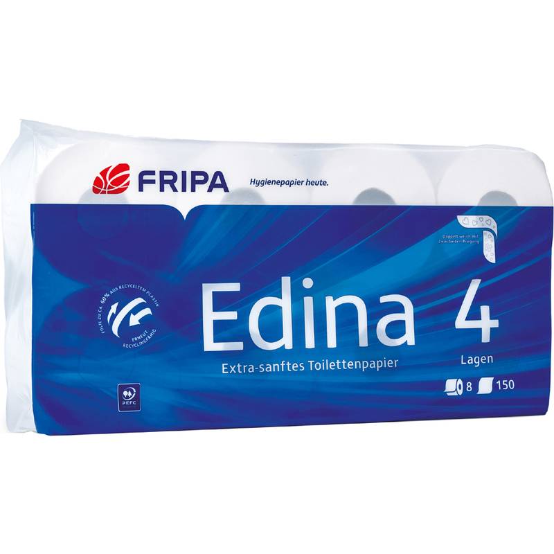 Fripa Toilettenpapier Edina, 4-lagig, hochweiß