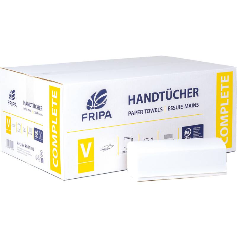 Fripa Handtuchpapier COMPLETE, 250 x 230 mm, V-Falz,hochweiß
