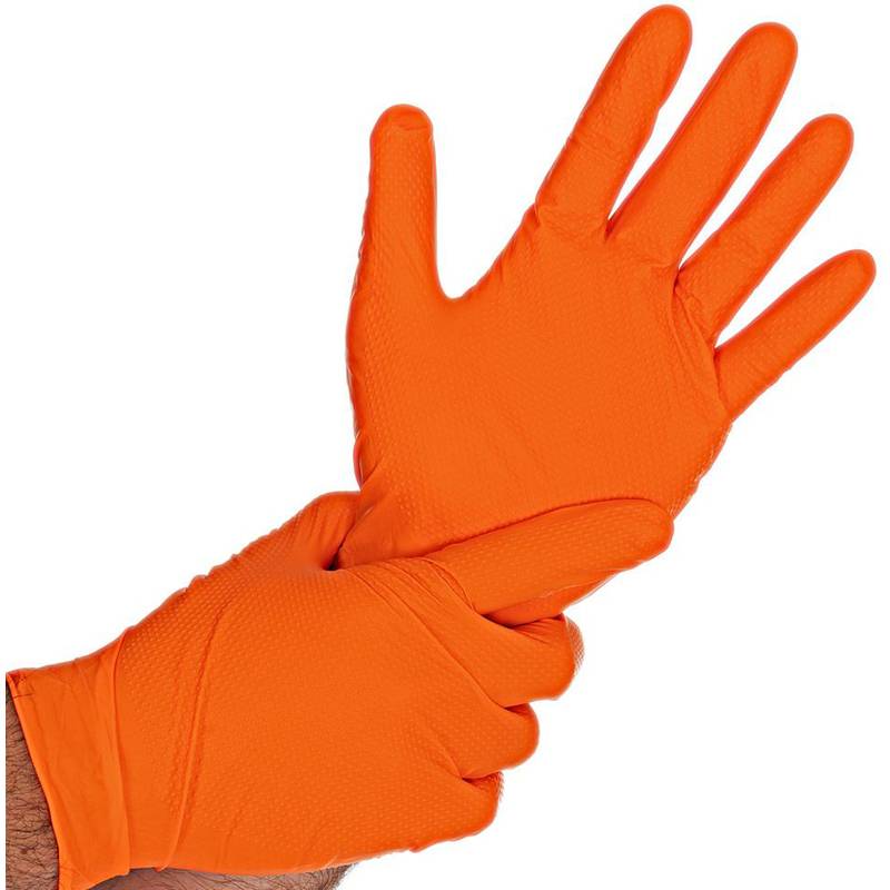 HYGOSTAR Nitril-Handschuh DIAMOND GRIP, XL, orange
