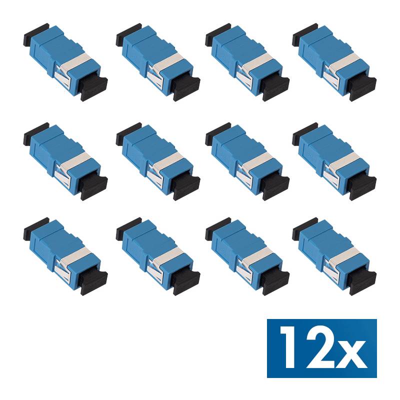LogiLink LWL Kupplung-Set, 2x SC Simplex, ohne Flansch, blau