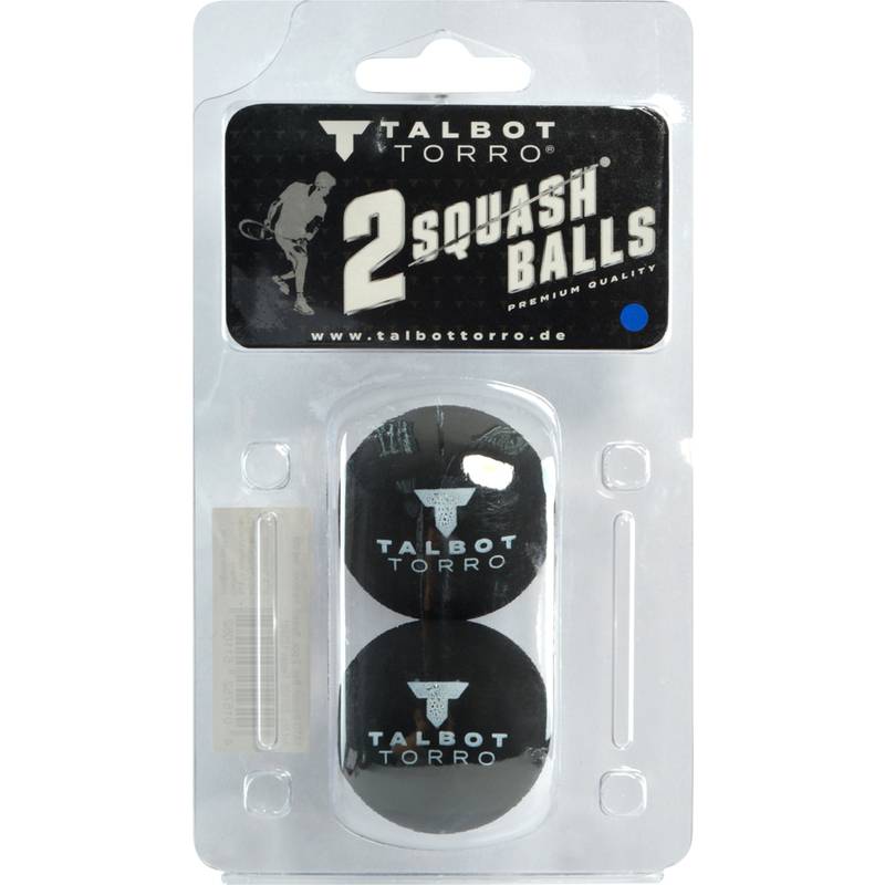 TALBOT torro Squashball, schwarz/blau, schnell, 2er Blister