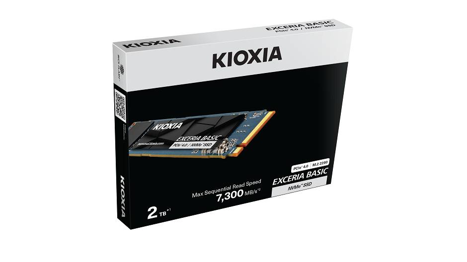 Kioxia Exceria Basic SSD 2TB, PCIe 4.0, NVMe M.2 2280, Maximale sequenzielle Lesegeschwindigkeit 7300 MB/s Verpackungskarton.