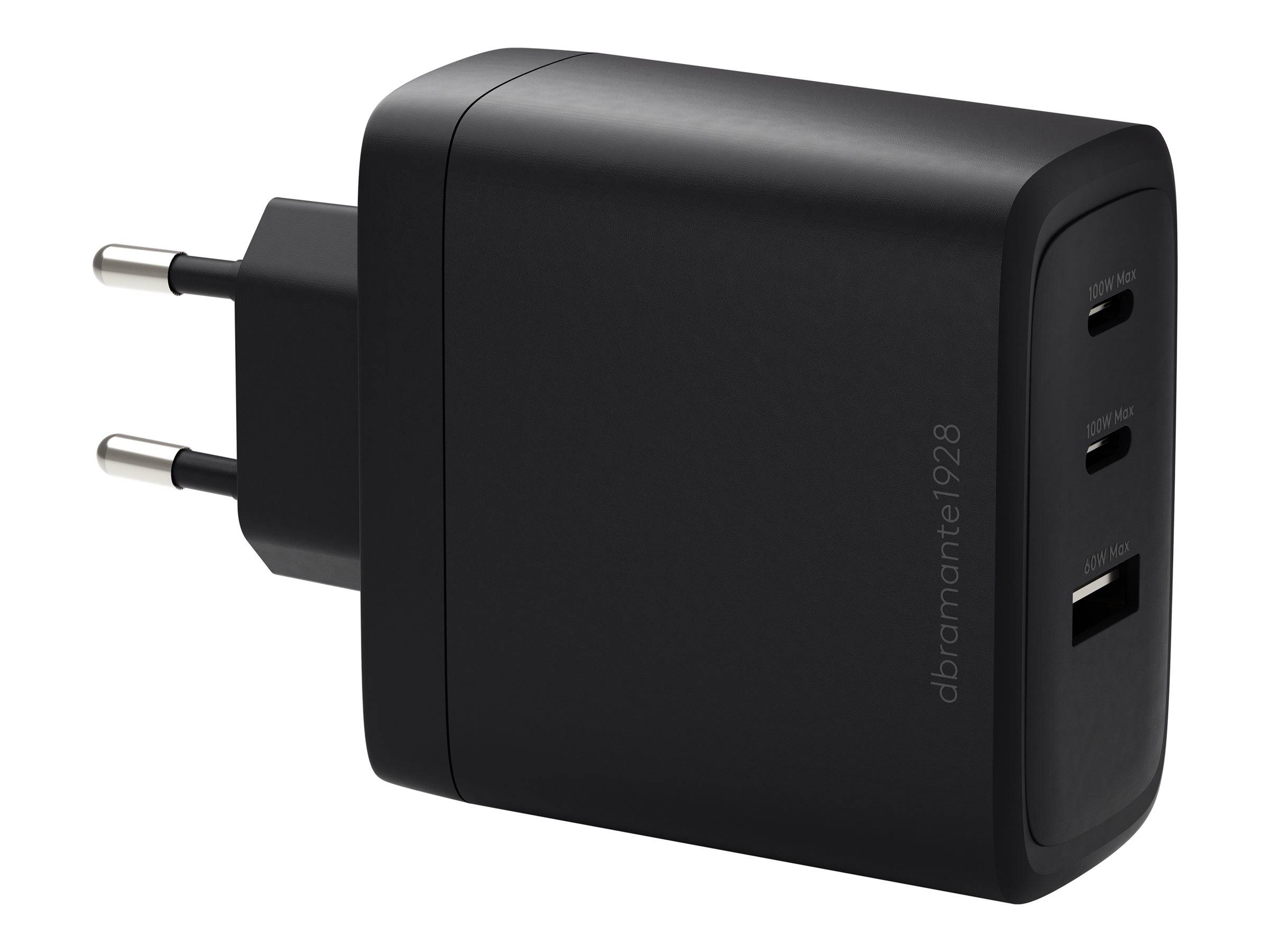 dbramante1928 re-charge - Netzteil - 100 Watt - 3 Ausgabeanschlussstellen (2 x USB-C, USB)
