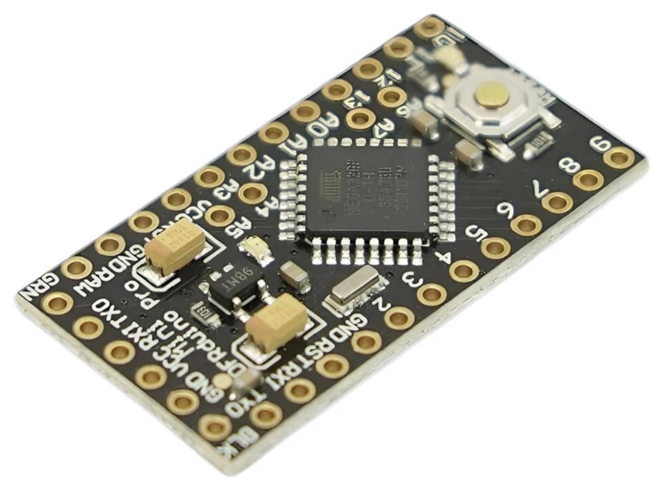 DFRduino Pro Mini V1.3 Entwicklungsboard, ATmega328, 16 MHz, 14 I/O, 8x ADC, FTDI-Schnittstelle, 5 V