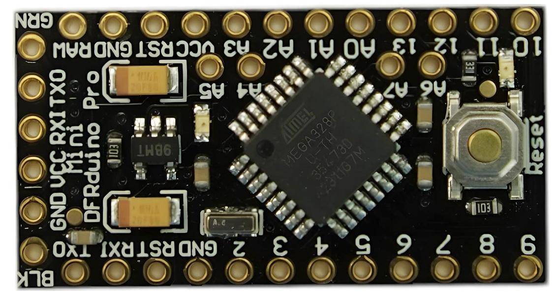 DFRduino Pro Mini V1.3 Entwicklungsboard, ATmega328, 16 MHz, 14 I/O, 8x ADC, FTDI-Schnittstelle, 5 V