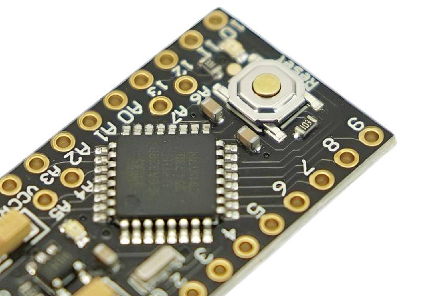 DFRduino Pro Mini V1.3 Entwicklungsboard, ATmega328, 16 MHz, 14 I/O, 8x ADC, FTDI-Schnittstelle, 5 V