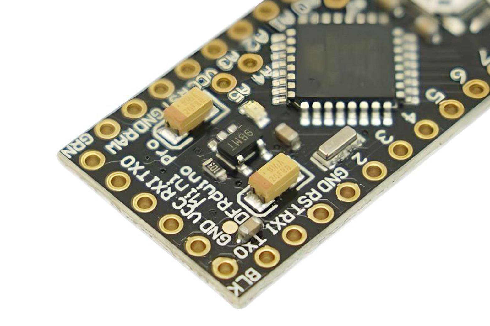 DFRduino Pro Mini V1.3 Entwicklungsboard, ATmega328, 16 MHz, 14 I/O, 8x ADC, FTDI-Schnittstelle, 5 V