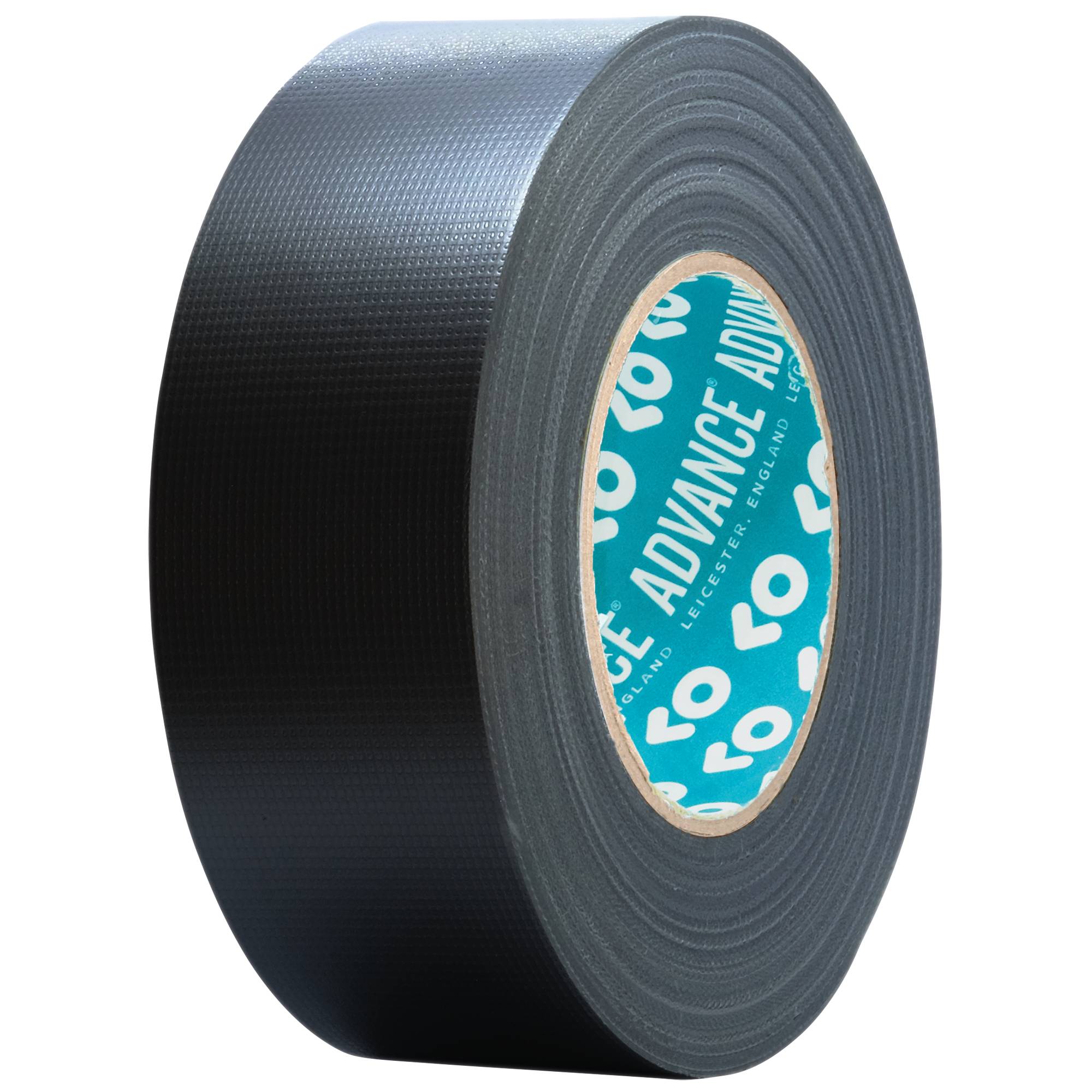 Eine Rolle schwarzen Klebebands mit der Aufschrift 