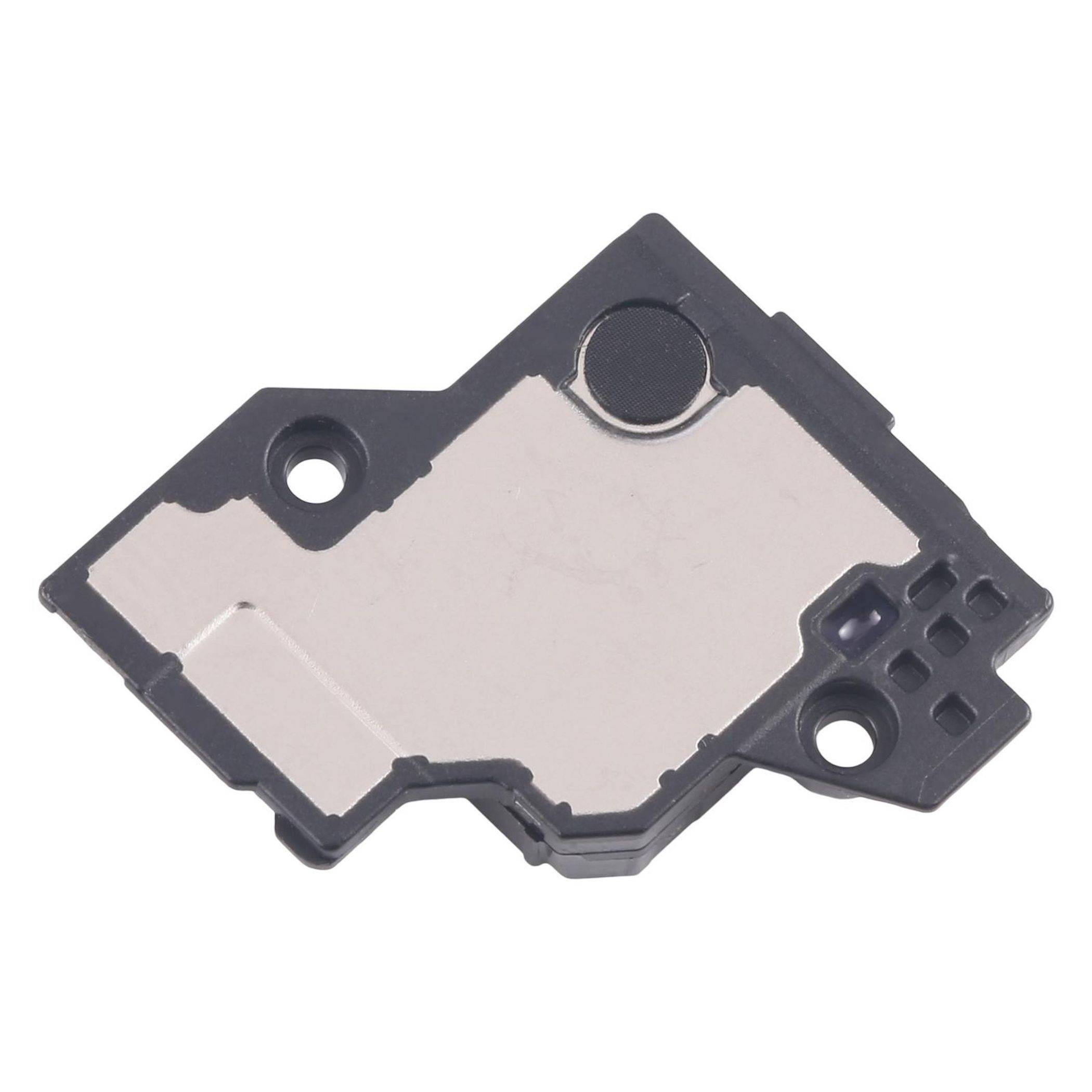 Eine kleine elektronische Komponente mit einer metallichen Oberfläche und mehreren Schraublöchern, höchstwahrscheinlich in elektronischen Geräten zur Herstellung von Verbindungen oder zur Unterstützung der Funktionalität verwendet.