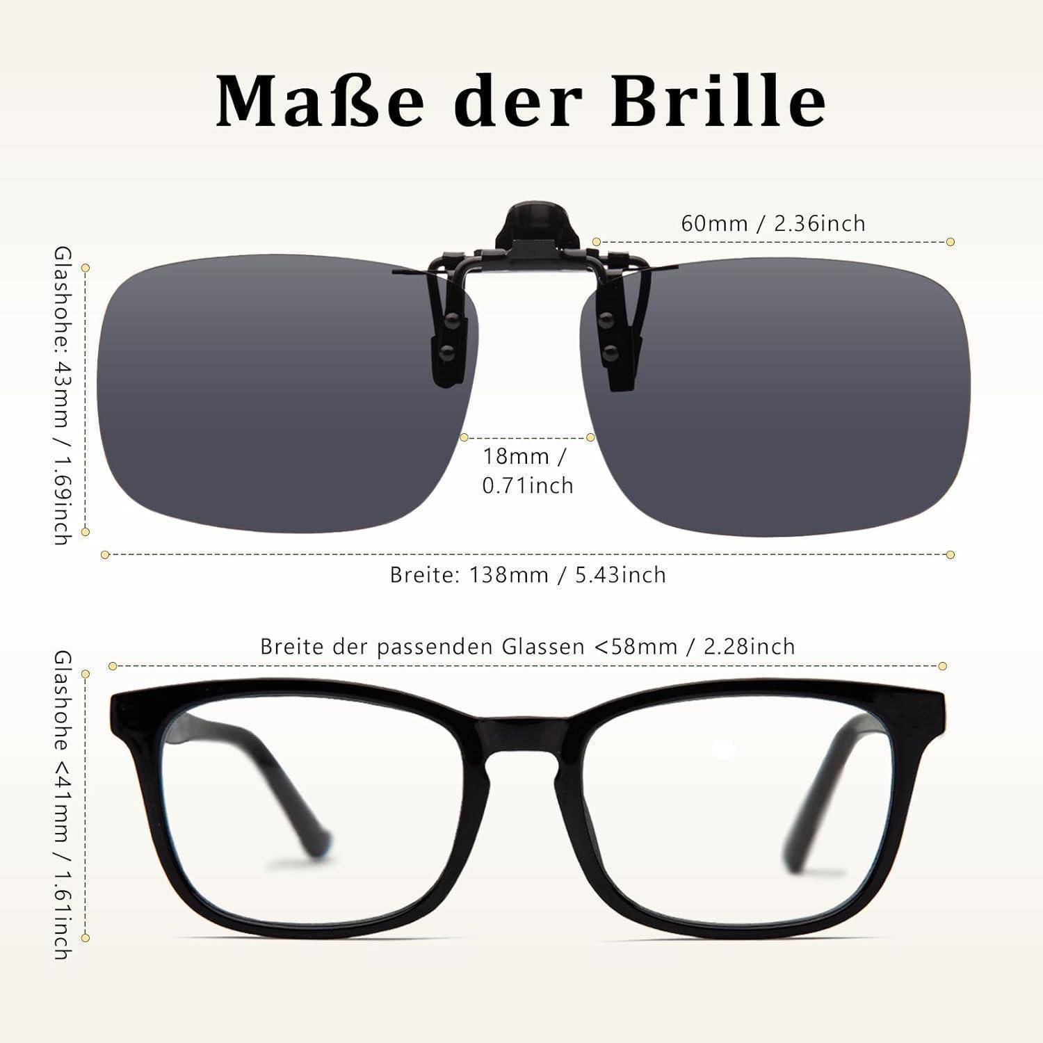 Clip-On Sonnenbrille Polarisiert UV400 Schutz für Outdoor-Aktivitäten