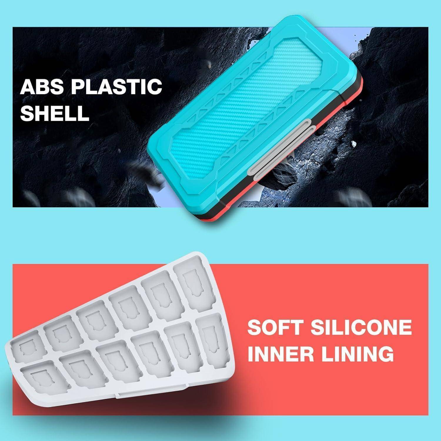 Das Bild zeigt ein robustes Gehäuse mit hervorgehobener „ABS-Kunststoffschale